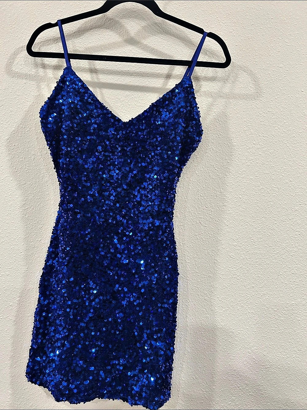Blue Sequin Mini Dress Like New